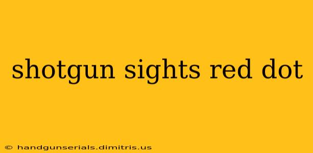 shotgun sights red dot