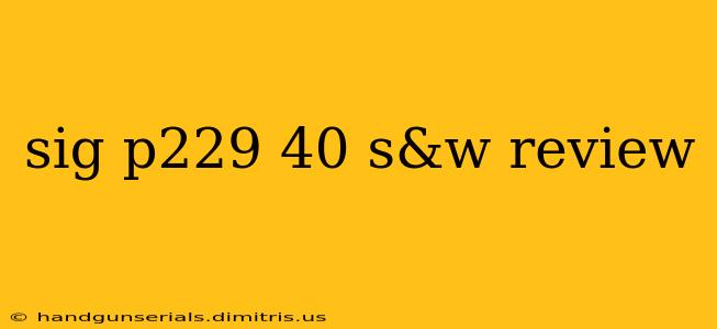 sig p229 40 s&w review