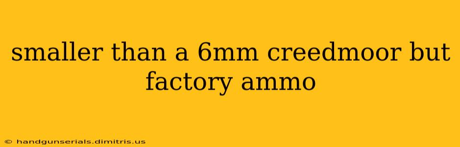 smaller than a 6mm creedmoor but factory ammo