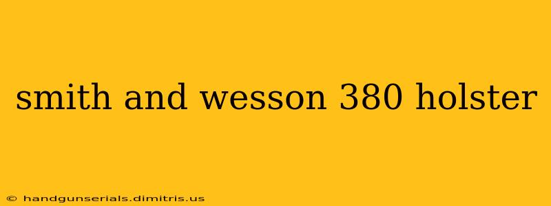 smith and wesson 380 holster