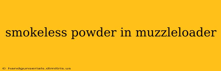 smokeless powder in muzzleloader