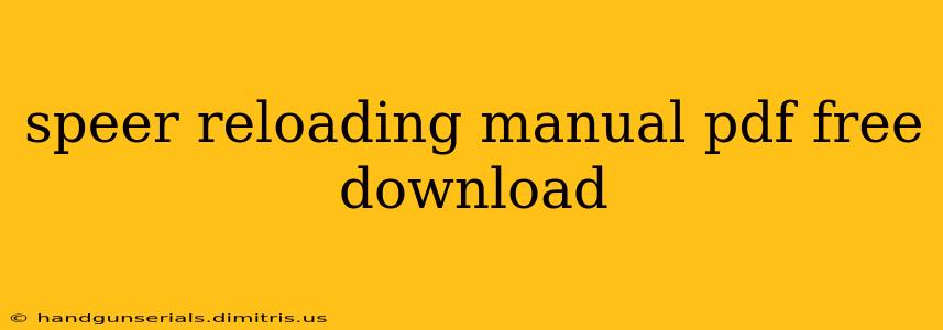 speer reloading manual pdf free download