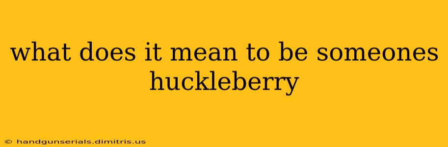 what does it mean to be someones huckleberry