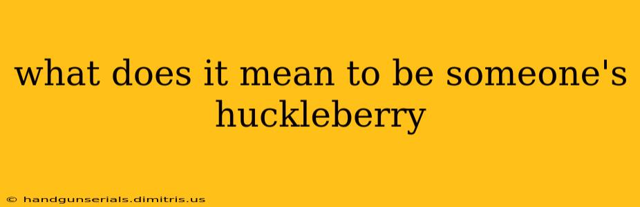 what does it mean to be someone's huckleberry