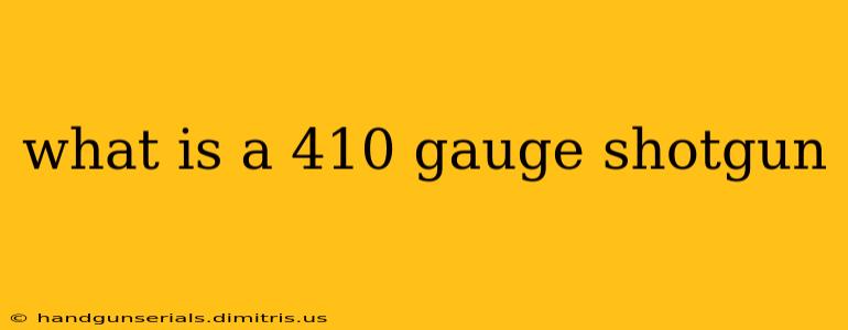 what is a 410 gauge shotgun