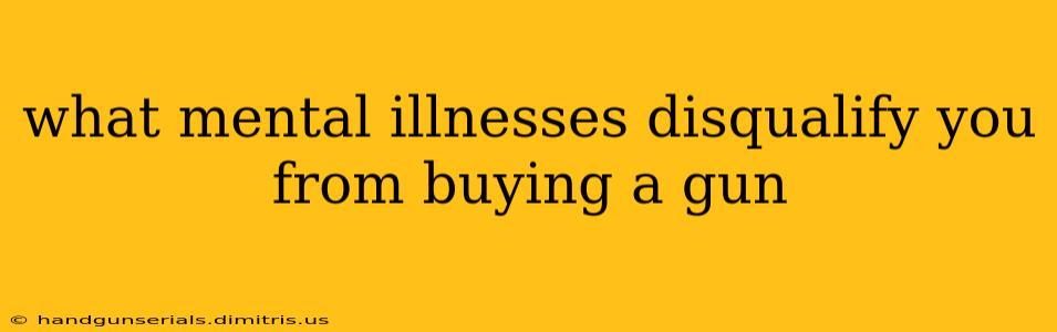 what mental illnesses disqualify you from buying a gun