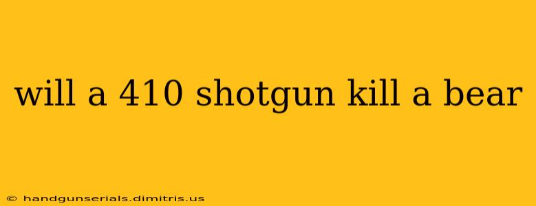 will a 410 shotgun kill a bear