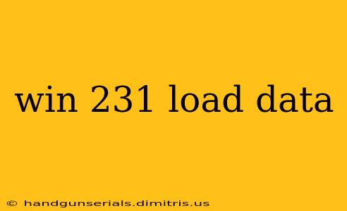 win 231 load data