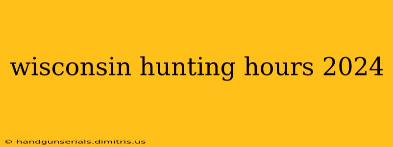 wisconsin hunting hours 2024